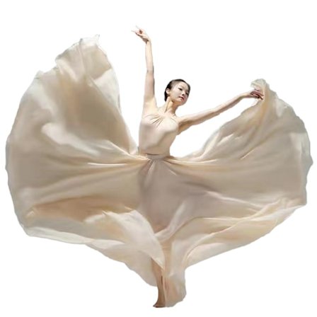 720 Silky Sheer Chiffon Elastisk Talje Lang Danseskørt til Maveballet