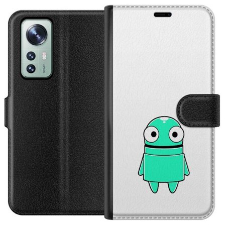 Kompatibel Tegnebogsetui til Xiaomi Xiaomi 12 Turkis tegneseriefigur med store øjne og en glad personlighed i enkel illustration