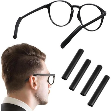 Myke silikonstenger Anti-skli øreputer, sett med 4, universelle brille stangtrekk, solbriller lesebriller, komfortable og slitesterke