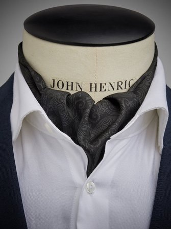 John Henric Men's Schwarzer Formeller Krawattenschal Size Onesize