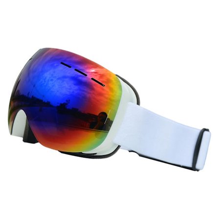 Magnetiske Skibriller Vindtætte Briller Til Voksne Hvid Ramme Grønne Linser