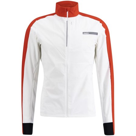 Swix Roadline Wind Jacket M Bright White/Fiery Red