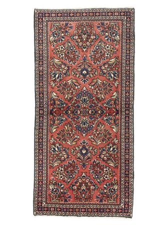62X127 Tappeto Orientale Saruk Rosso Scuro/Nero (Lana, Persia)