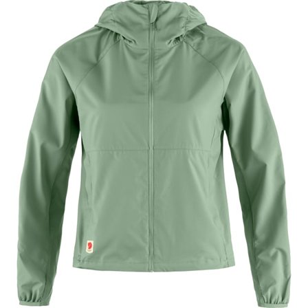 Fjällräven Women's High Coast Short Wind Hoodie in Misty Green | Size: Medium, Polyester/Elastic
