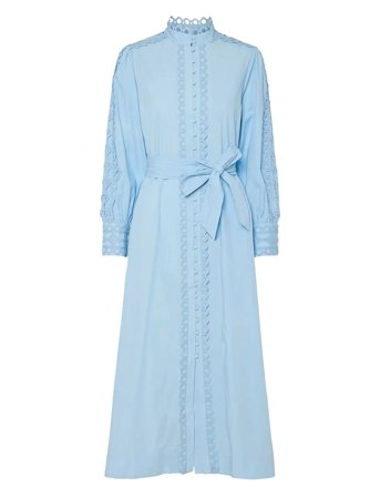 YAS Yasyamina Ls Long Shirt Dress S. - Blue - 38
