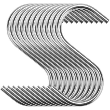 Formede hengekroker - 30 stk - Metall S-kroker - Kjøttkroker - Hengekrok - Kleskrok - Skapkroker - Kjøkkenhåndklekrok - Gardinkrok - Rustfritt stål