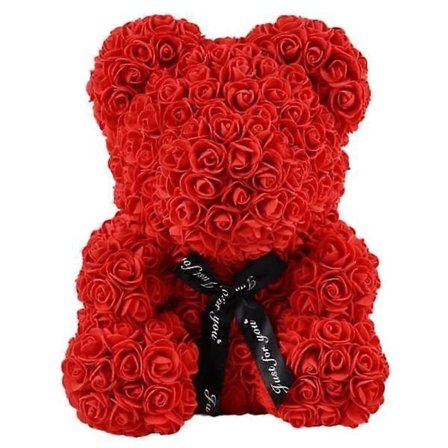 25 cm Teddybjörn av Rosor Röd
