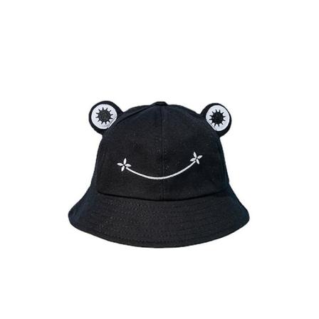 Tecknad Frog Bucket Hat, Unisex Sommarsolhatt För Vuxna Black Aldult