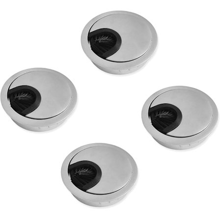 Rund ledningsdæksel Ø50mm til forsænkning på kontorbordskabel