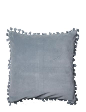 Cushion Cover Velvet Cotton W Fringe Home Textiles Cushions & Blankets Cushion Covers Blå C'est Bon