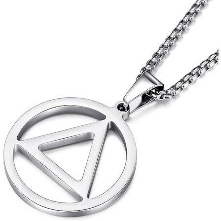 Miesten kaulakoru Ruostumaton teräs AA Recovery Triangle Kaulakoru Selviytymislahjat
