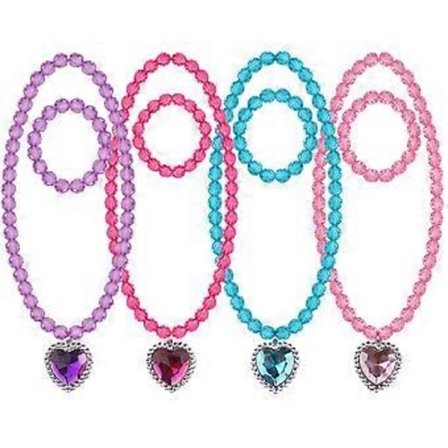 4 Set Prinsesshalsband Småbarn Flickarmband Smycken för Liten Flicka Armband och Halsband