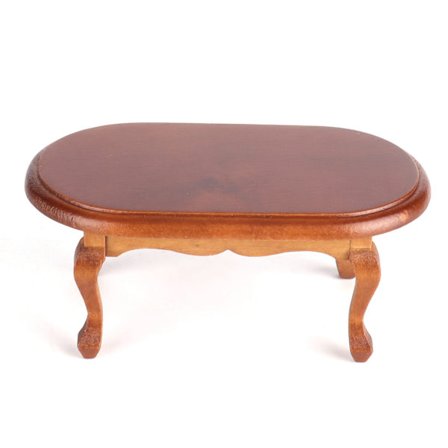 Eurooppalainen Retro Nukkekodin Pikkupöytä 1:12 Mittakaava Pähkinäpuun Värinen Lasten Koristekaluste