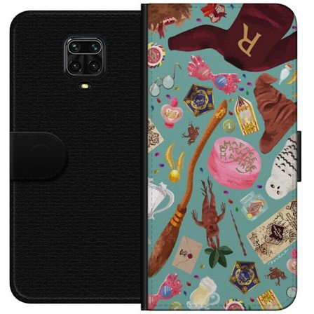 Yhteensopiva Lompakkokotelo Xiaomi Xiaomi Redmi Note 9 Pro Maaginen kuvaus velhon sauva, hatun ja mielikuvituksellisten esineiden kanssa leikkisässä