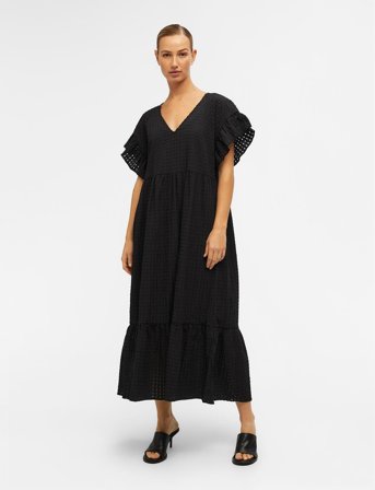 Object Objvita S/S Long Dress Rep - Black - 36