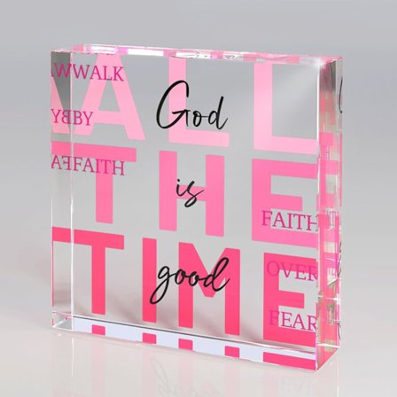 Kristne gaver til kvinder tro, pink kristen akrylindretning, Jesus religiøse gaver til kvinder, inspirerende åndelig jul til mor, ven