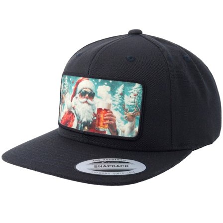 Ho-Ho-Hats - Černá snapback Kšiltovka - Santa Claus Beer Drinker X-mas Black Snapback @ Hatstore