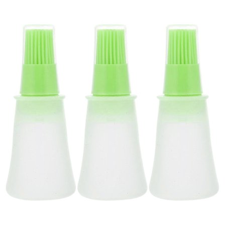 3 stk. Salatdressingflaske, sojasovsflaske, silikone saucepensel, oliedispenserflaske, pensel, bagepensel