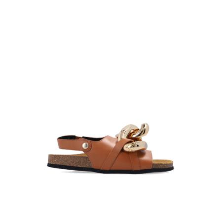 JW Anderson, Skórzane sandałyy Brązowy, Kobieta, Rozmiar: 38 EU