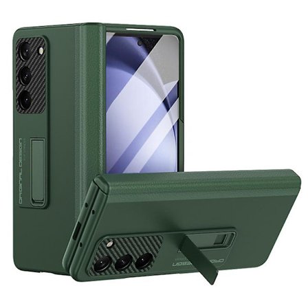 Z Fold 5 Case, Pu Case Kompatibel Samsung Galaxy Z Fold 5 med skärmskydd och stöttålig