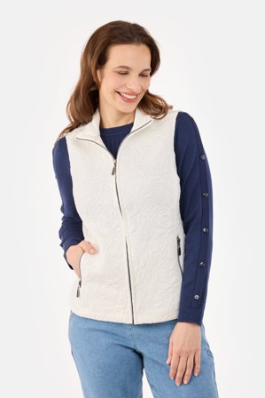 SIGNATURE - Vest - Råhvid - Quiltet