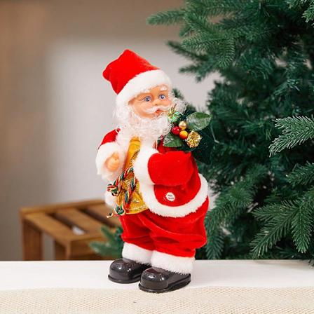 Elektrisk Tomte Klätterstege, Rolig Klättrande Tomte Med Musik Och LED-Julkulor, För Fest Hem Dörr Vägg, Jul