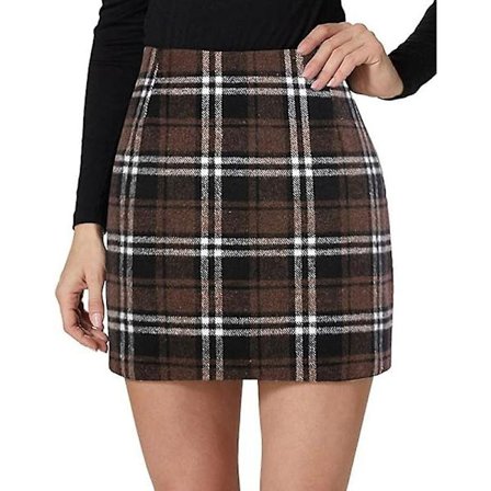 Kvinnors höga midja plisserad kjol, Bodycon pennkjol i ull