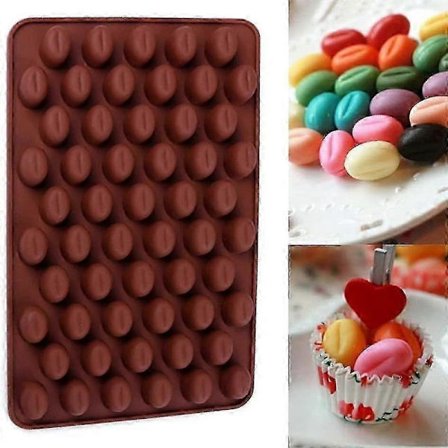 Bake 55 Mini Kaffebønne Silikoneform Bageudstyr Bagning Chokolade Kagepynt Hjemmelavet Form 2025