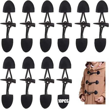 Horn Button Leather 10PCS Horn Button Duffle Coat Closure Pu Leat