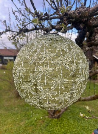 Lanterne solcelle rund - grønn