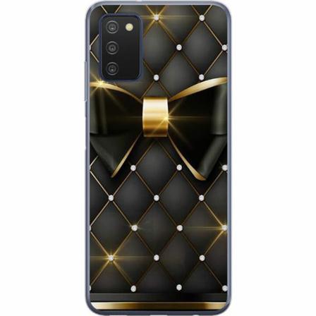 Samsung Galaxy A03s Genomskinligt Skal Gyllene Rosett