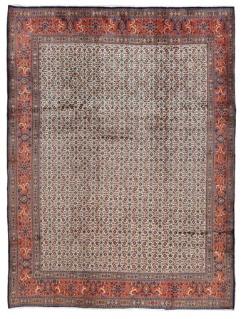 Handgeknüpft Moud 220X290 Wollteppich Braun/Dunkelrot