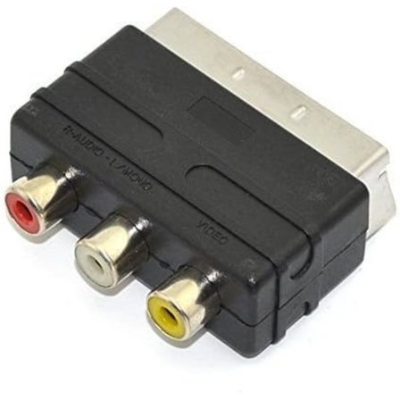 3RCA til Scart Adapter AV Kabel Konverter, SCART Euro Stik