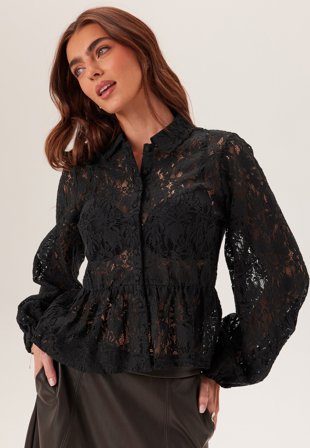 BUBBLEROOM - Lace Peplum Blouse - 38