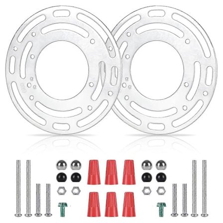 2 Pakning Monteringsbraketter for Lysarmatur, Monteringsplate for Taklampe, Monteringsblokker for Vegglampe med Skruer og Muttere
