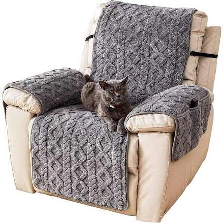 Trekk til lenestolpute, enkelt sofatrekk, 55*110 cm tykk jacquard, lett å rengjøre og slitesterk, T-formet sklisikkert trekk til gyngestol/