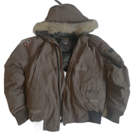 Brun Canada Goose dunjacka med päls