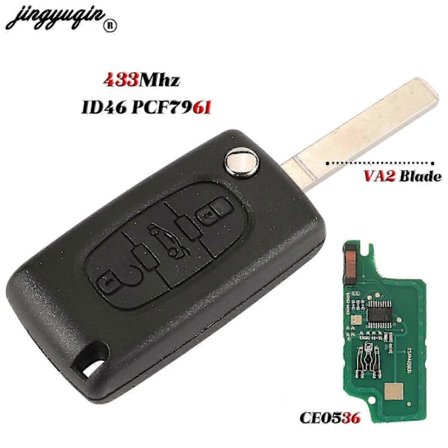 2/3b For Peugeot 206 307 308 407 Partner For Citroen C4 C5 C3 Berlingo Xsara Flip Fjernkontroll Nøkkel Ask Fsk 433mhz Ce0523 /36