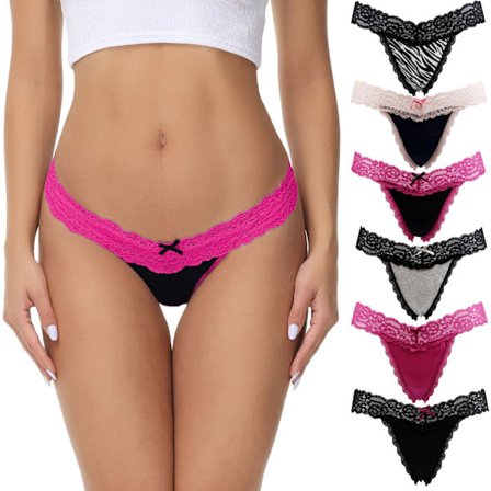 Naisten T-stringit, G-string matalavyötäröiset saumattomat pitsi T-selkä, naisten alusvaatteet T