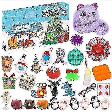 Adventskalender med Fidget Toys - Stressreducerende Fidget Legetøj i Blind Box til Børn