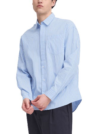 Casual Friday Cfsixten Wide Striped Shirt Button-downskjortor Herr Blå XL