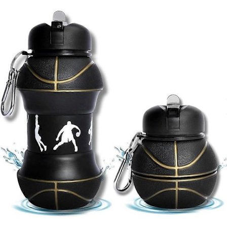 Basketball Vannflaske 550ml Basketball Fotball Drikkeflaske for Barn Voksne Gjenbrukbar og Lekkasjesikker Sportsvannflaske