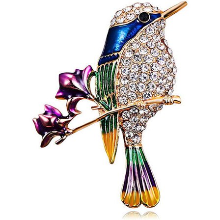 Hummingbird brosje pins for kvinner mote Fugle pins Elegant rhinestone krystall dyresøljer pin