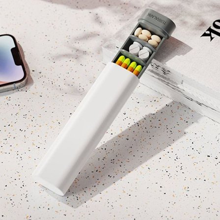 Pilleæske Medicin Opbevaringsboks GRÅ