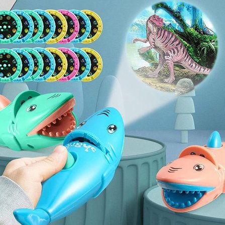 Sarjakuva Shark Projector Luminous Projection Taskulamppu VIHREÄ