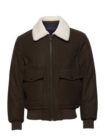 Melton Wool Bomber Brown Tommy Hilfiger