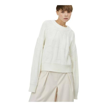 Silvian Heach Crew neck sweater with logos Hvid, Dame, Størrelse: XS