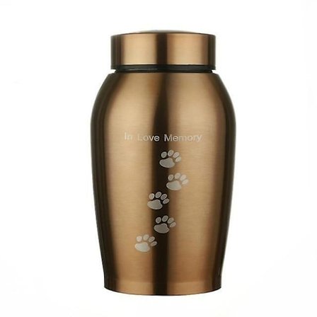 Rostfritt stål hund, katt, fågel, kremeringsurna för mus 500ML Footprint (200006154]