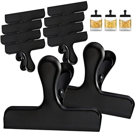 ING 10 Stykker Rustfrit Stål Madklemmer Forseglingsklemmer Madklemmer Poseforsegler 12 X 7,5 Cm Snackklemme Klemme Klemmer Rustfrit Stål Klemme Til 