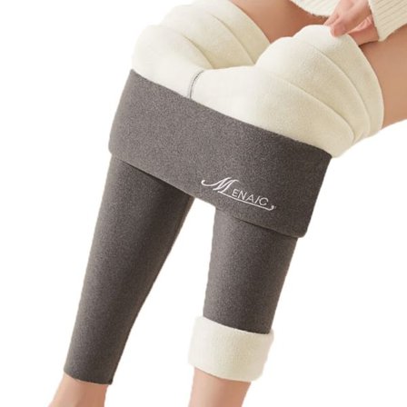 Termiske leggings for kvinner, tykke og varme fritidsleggings for vinteren i lammeull, superelastiske, fluffy bukser for fitness, løping og fotturer